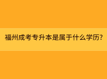 福州成考专升本是属于什么学历?