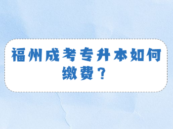 福州成考专升本如何缴费？